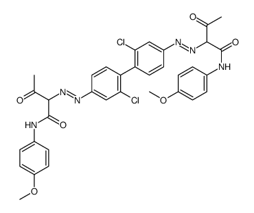 2,2'-[(2,2'-dichloro[1,1'-biphenyl]-4,4'-diyl)bis(azo)]bis[N-(4-methoxyphenyl)-3-oxobutyramide] structure