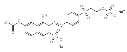 disodium 6-acetamido-4-hydroxy-3-[[4-[[2-(sulphonatooxy)ethyl]sulphonyl]phenyl]azo]naphthalene-2-sulphonate picture
