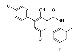 4',5-Dichloro-4''-fluoro-2-hydroxy-3-biphenylcarboxy-o-toluidide structure