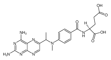 N-[4-[[1-(2,4-Diamino-6-pteridinyl)ethyl]methylamino]benzoyl]-L-glutamic acid结构式