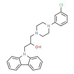 1-(9H-carbazol-9-yl)-3-(4-(3-chlorophenyl)piperazin-1-yl)propan-2-ol结构式