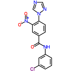 N-(3-Chlorophenyl)-3-nitro-4-(1H-1,2,4-triazol-1-yl)benzamide结构式