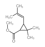 Cyclopropanecarboxylicacid, 2,2-dimethyl-3-(2-methyl-1-propen-1-yl)-, methyl ester Structure