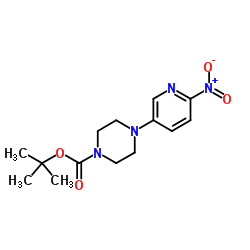 4-(6-硝基-3-吡啶基)-1-哌嗪甲酸叔丁酯结构式