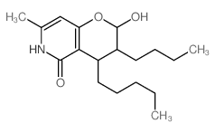 3-Butyl-7-methyl-4-pentyl-3,4-dihydro-2H-pyrano(3,2-c)pyridine-2,5-diol结构式
