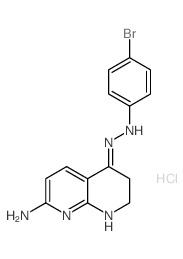 1,8-Naphthyridin-4(1H)-one,7-amino-2,3-dihydro-, 2-(4-bromophenyl)hydrazone, hydrochloride (1:1)结构式