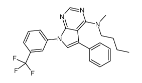 N-butyl-N-methyl-5-phenyl-7-[3-(trifluoromethyl)phenyl]pyrrolo[2,3-d]pyrimidin-4-amine结构式