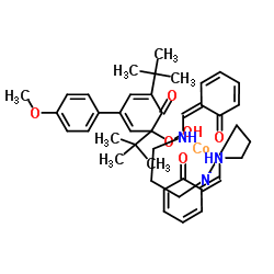 bis[3-[[(Z)-(6-oxo-1-cyclohexa-2,4-dienylidene)methyl]amino]propyl]azanide; cobalt; 6-hydroperoxy-4-(4-methoxyphenyl)-2,6-ditert-butyl-cyclohexa-2,4-dien-1-one结构式