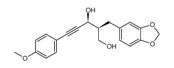 5-(4-methoxyphenyl)-2-(3,4-methylenedioxyphenyl)methyl-4-pentyne-1,3-diol Structure