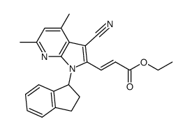 ethyl (2E)-3-[3-cyano-1-(indan-1-yl)-4,6-dimethyl-1H-pyrrolo[2,3-b]pyridin-2-yl]acrylate Structure