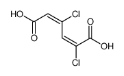 2,4-Hexadienedioic acid, 2,4-dichloro-, (2Z,4Z)- Structure