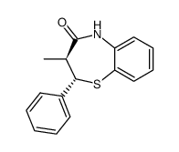 trans-2,3-dihydro-3-methyl-2-phenyl-1,5-benzothiazepin-4(5H)-one结构式
