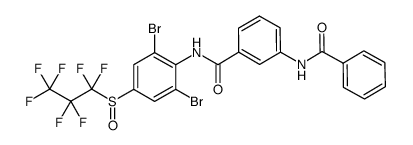 N-(2,6-dibromo-4-(heptafluoro-n-propylsulfinyl)phenyl) 3-(benzoylamino)benzamide结构式