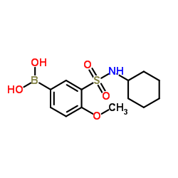 (3-(N-环己基氨磺酰)-4-甲氧苯基)硼酸结构式