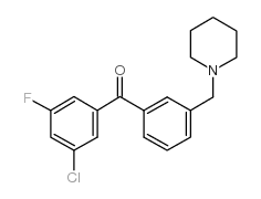 3-CHLORO-5-FLUORO-3'-PIPERIDINOMETHYL BENZOPHENONE结构式