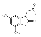 2-(5,7-dimethyl-2-oxo-1,3-dihydroindol-3-yl)acetic acid Structure