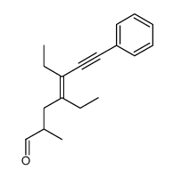 4,5-diethyl-2-methyl-7-phenylhept-4-en-6-ynal结构式