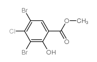 3,5-二溴-4-氯-2-羟基苯甲酸甲酯结构式