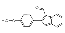 2-(4-甲氧基苯基)吲哚嗪-3-羧醛结构式