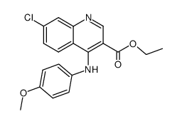 4-p-anisidino-7-chloro-quinoline-3-carboxylic acid ethyl ester结构式