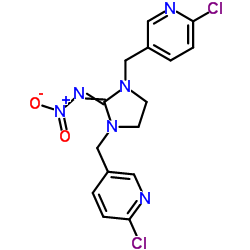 1,3-二[(6-氯-3-吡啶基)甲基]-N-硝基-2-咪唑烷亚胺结构式