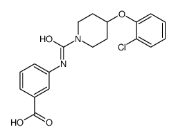 3-(4-(2-氯苯氧基)哌啶-1-甲酰氨基)苯甲酸结构式