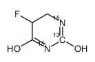 5-Fluorodihydropyrimidine-2,4-dione-13C,15N2 Structure