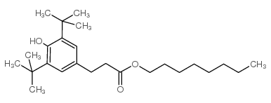 Octyl-3,5-di-tert-butyl-4-hydroxy-hydrocinnamate structure