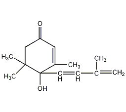 3,5,5-Trimethyl-4-(3-methylbutadiene)-4-hydroxy-2-cyclohexen-1-one Structure