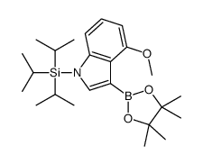 [4-methoxy-3-(4,4,5,5-tetramethyl-1,3,2-dioxaborolan-2-yl)indol-1-yl]-tri(propan-2-yl)silane Structure