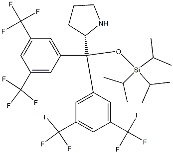 (S)-2-[双[3,5-双(三氟甲基)苯基][[三异丙基硅基]氧]甲基]吡咯烷结构式