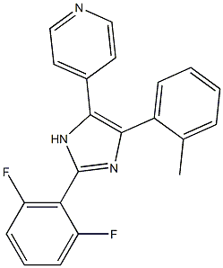 4-[2-(2,6-Difluoro-phenyl)-5-o-tolyl-3H-imidazol-4-yl]-pyridine结构式