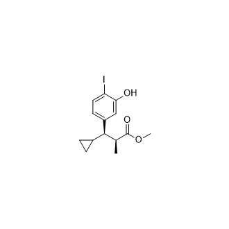 (2S,3R)-3-环丙基-3-(3-羟基-4-碘苯基)-2-甲基丙酸甲酯结构式