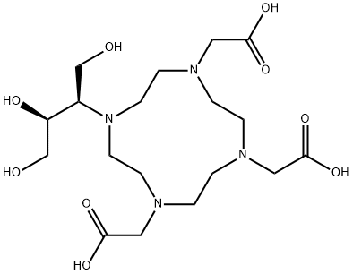 1,4,7,10-Tetraazacyclododecane-1,4,7-triacetic acid, 10-[(1R,2S)-2,3-dihydroxy-1-(hydroxymethyl)propyl]- Structure