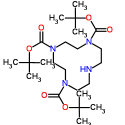 1,4,7-三叔丁氧羰基-1,4,7,10-四氮杂环十二烷结构式