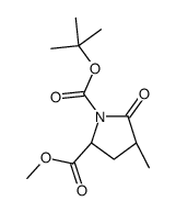 (2S,4S)-1-(叔丁氧羰基)-4-甲基焦谷氨酸甲酯结构式