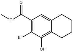 3-溴-4-羟基-5,6,7,8-四氢萘-2-羧酸甲酯结构式