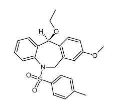 11-Ethoxy-5,6-dihydro-8-methoxy-5-(p-tolylsulfonyl)-11H-dibenz[b,e]azepine结构式