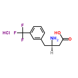 (R)-3-氨基-4-(3-三氟甲基苯基)丁酸盐酸盐结构式