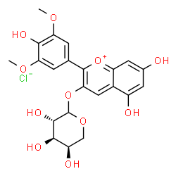 氯化锦葵色素-3-O-阿拉伯糖苷结构式