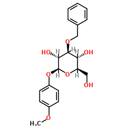 4-甲氧苯基3-O-苄基-β-D-吡喃葡萄糖苷结构式