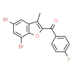 (5,7-Dibromo-3-methyl-1-benzofuran-2-yl)(4-fluorophenyl)methanone结构式