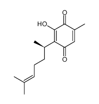 2,5-Cyclohexadiene-1,4-dione, 2-(1,5-dimethyl-4-hexenyl)-3-hydroxy-5-m ethyl-, (R)- Structure