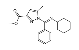 methyl-1-(N-cyclohexylbenzimidoyl)-5-methyl-3-pyrazolecarboxylate结构式