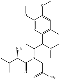 Nα-L-Valyl-N1-[1-(1,2,3,4-tetrahydro-6,7-dimethoxy-2-methylisoquinolin-1-yl)ethyl]glycinamide结构式
