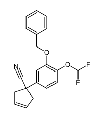 1-(3-benzyloxy-4-difluoromethoxyphenyl)cyclopen-3-ene-1-carbonitrile结构式