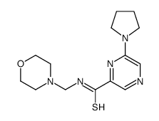 N-(morpholin-4-ylmethyl)-6-pyrrolidin-1-ylpyrazine-2-carbothioamide结构式