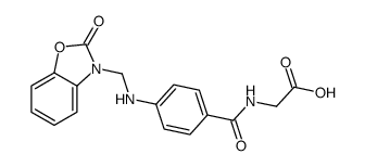 2-[[4-[(2-oxo-1,3-benzoxazol-3-yl)methylamino]benzoyl]amino]acetic acid结构式