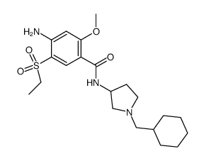 N-(1-cyclohexylmethyl-3-pyrrolidinyl)-2-methoxy-4-amino-5-ethyl-sulphonyl-benzamide Structure