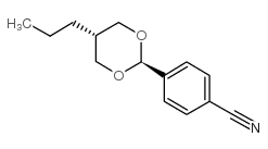 反-4-(5-丙基-1,3-二氧杂环己-2-基)苄腈结构式